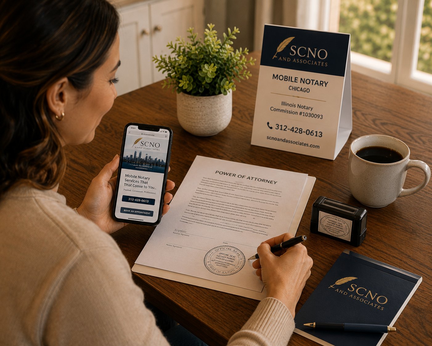 SCNO and Associates official notary seal and apostille document preparation